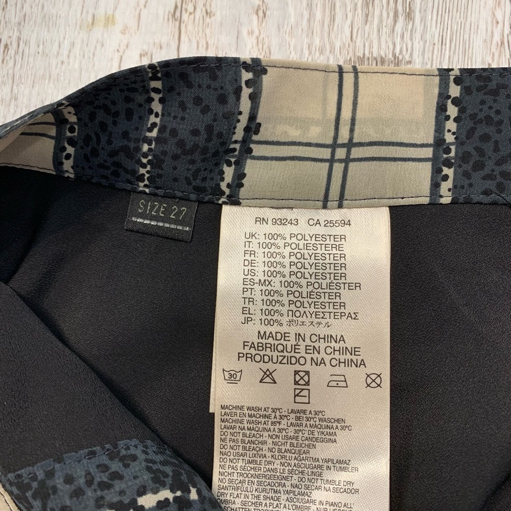 Women’s Diesel button-up black and beige/yellow plaid pleated skater mini skirt - Picture 9 of 10